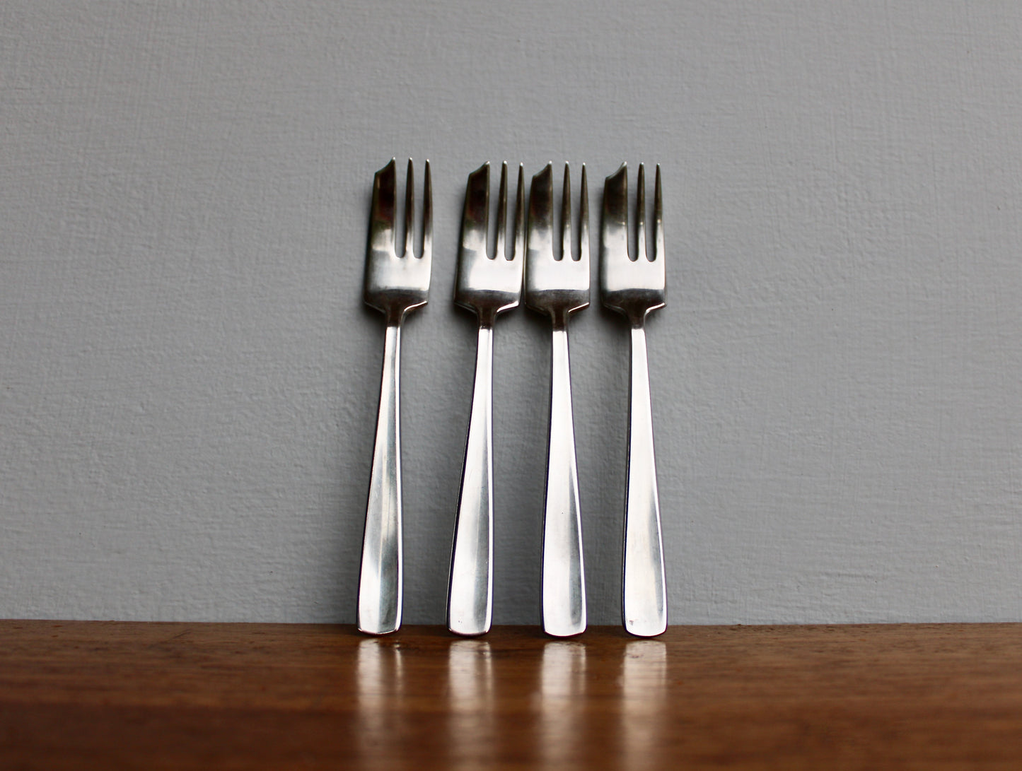 4 Pie Forks Gense Facette - Folke Arström Designed Modern Vintage Stainless Steel Flatware Crafted in Sweden