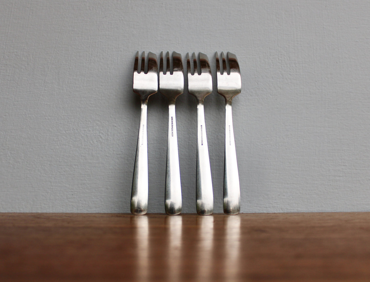 4 Pie Forks Gense Facette - Folke Arström Designed Modern Vintage Stainless Steel Flatware Crafted in Sweden