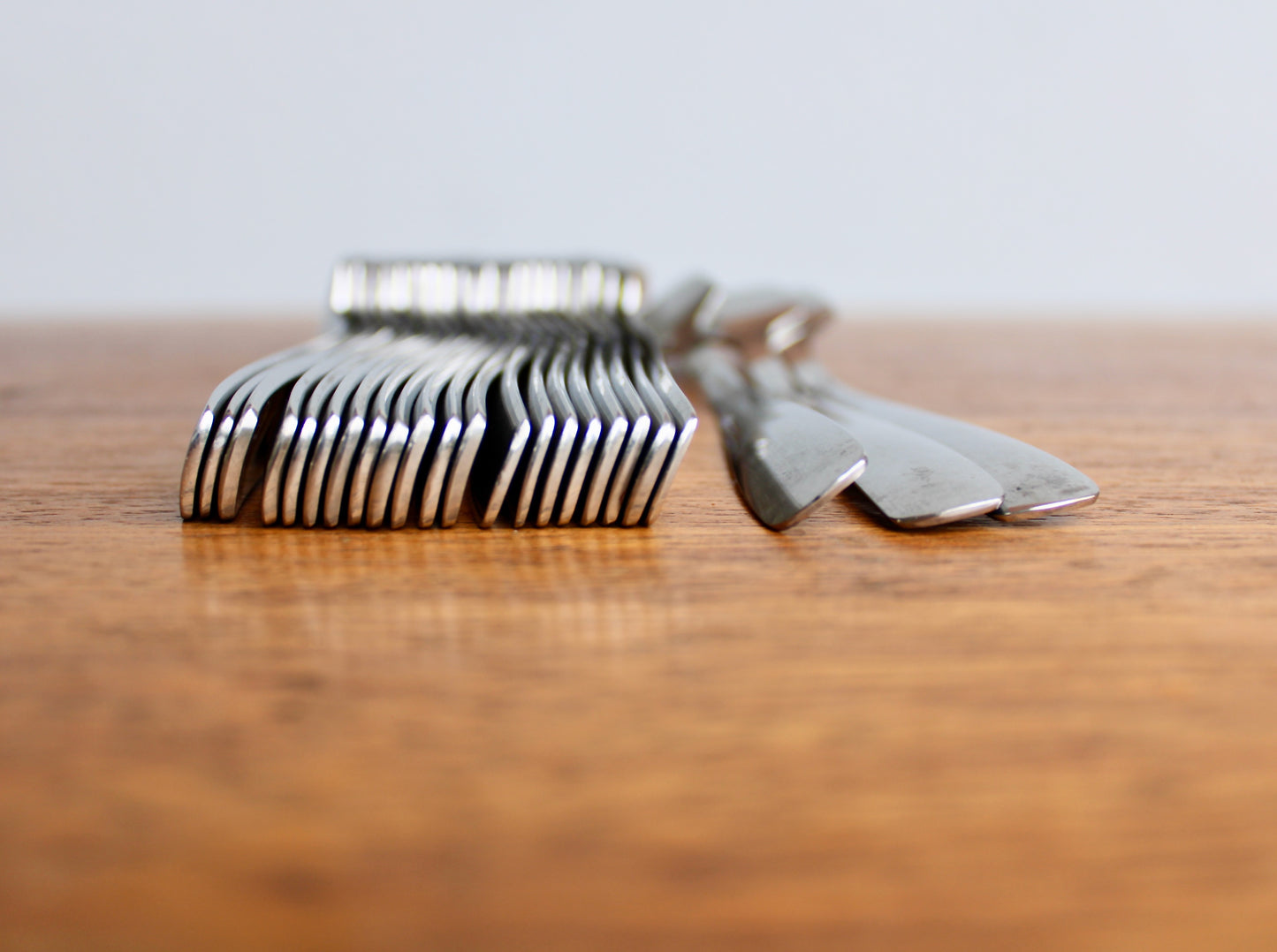 4 Pie Forks Gense Facette - Folke Arström Designed Modern Vintage Stainless Steel Flatware Crafted in Sweden