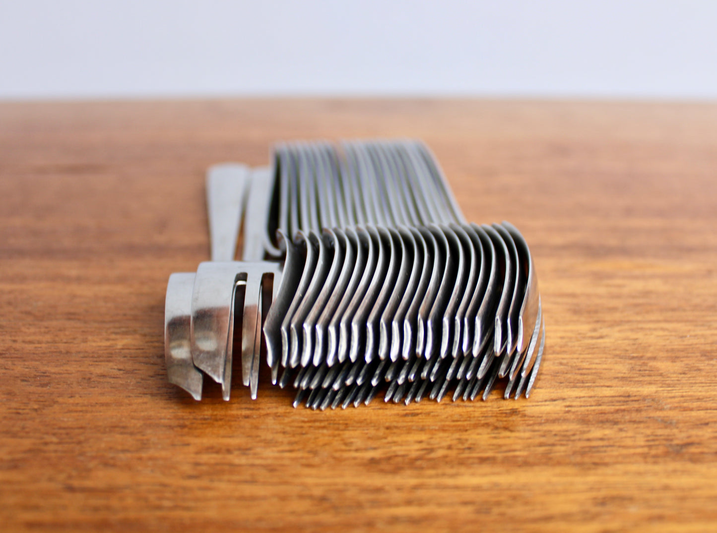 4 Pie Forks Gense Facette - Folke Arström Designed Modern Vintage Stainless Steel Flatware Crafted in Sweden