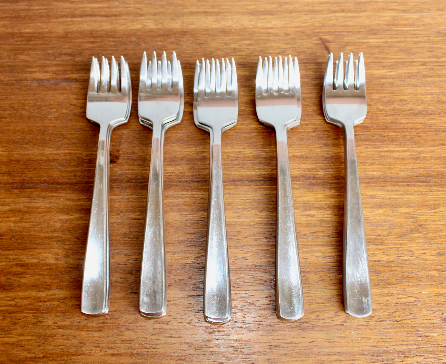4 Dinner Forks Gense Facette - Folke Arström Designed Vintage Stainless Steel Flatware Crafted in Sweden