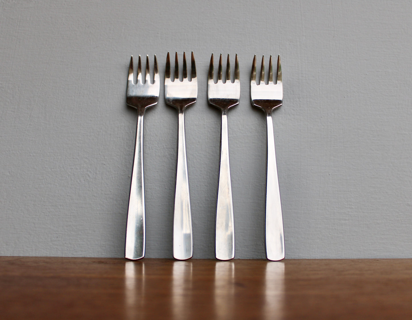 4 Dinner Forks Gense Facette - Folke Arström Designed Vintage Stainless Steel Flatware Crafted in Sweden
