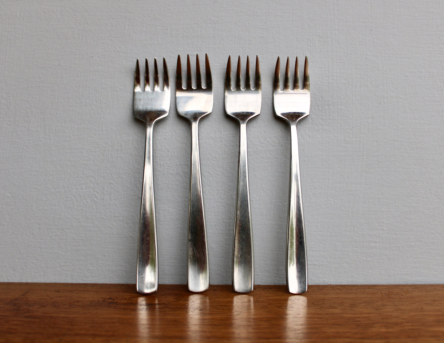 4 Dinner Forks Gense Facette - Folke Arström Designed Vintage Stainless Steel Flatware Crafted in Sweden