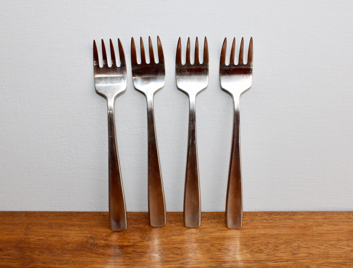 4 Dinner Forks Gense Facette - Folke Arström Designed Vintage Stainless Steel Flatware Crafted in Sweden