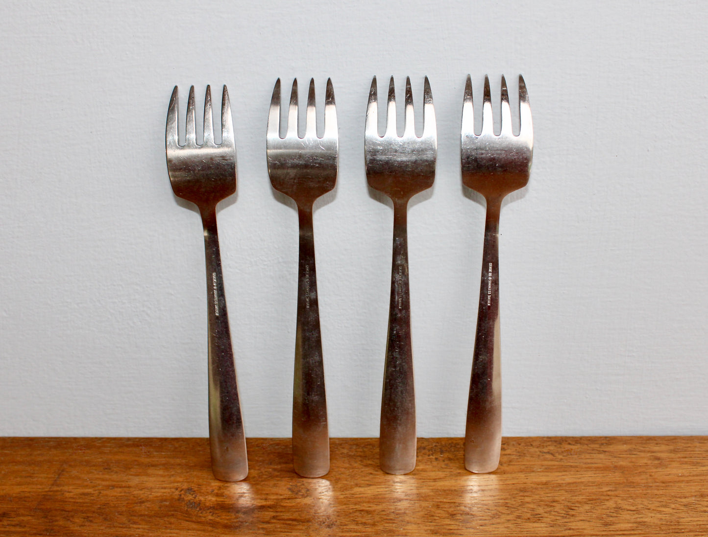 4 Dinner Forks Gense Facette - Folke Arström Designed Vintage Stainless Steel Flatware Crafted in Sweden